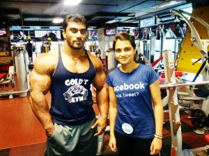 sangram chougule with fan